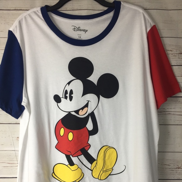 Disney White Mickey Mouse Short Sleeve Shirt - Picture 2 of 5